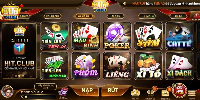 Cẩm nang game bài - sảnh game bài trực tuyến Hitclub chân thực, hấp dẫn