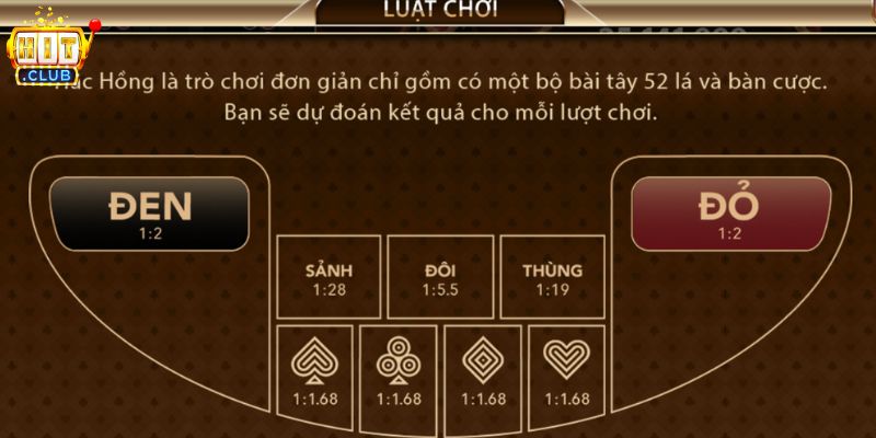 Luật chơi game Hắc Hồng Hitclub cho người mới bắt đầu 