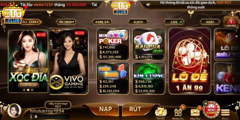 Giới thiệu HITCLUB - Cổng Game Đổi Thưởng Xanh Chín, Hấp Dẫn 2026 Sảnh game hấp dẫn tại HITCLUB