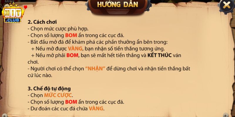 Thông tin luật chơi Đào vàng online tại HITCLUB