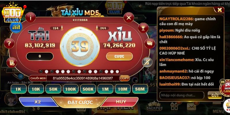 Ưu điểm nổi bật của trò chơi Tài xỉu MD5 HITCLUB